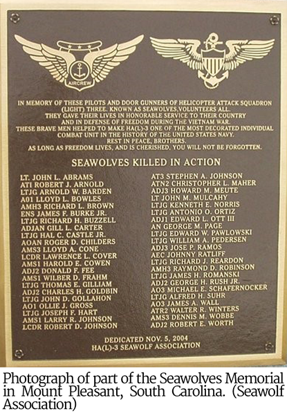 Photograph of part of the Seawolves Memorial in Mount Pleasant